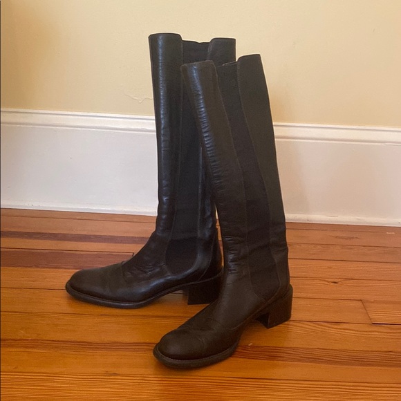 Dark brown Knee-High 100% Genuine Leather Boots - Picture 2 of 5